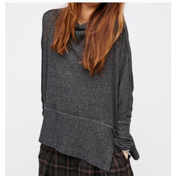 We The Free Free People Londontown Oversized Boatneck Thermal Top - Picture 8 of 8